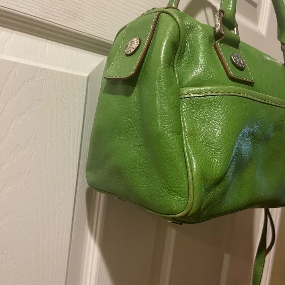 Michael Kors lime Green Leather Satchel with silver tone hardwares. - Picture 3 of 16